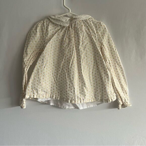 Kid's Ruby & Bloom Cream & Gold Polka Dot Long Sleeve Top - Picture 7 of 8